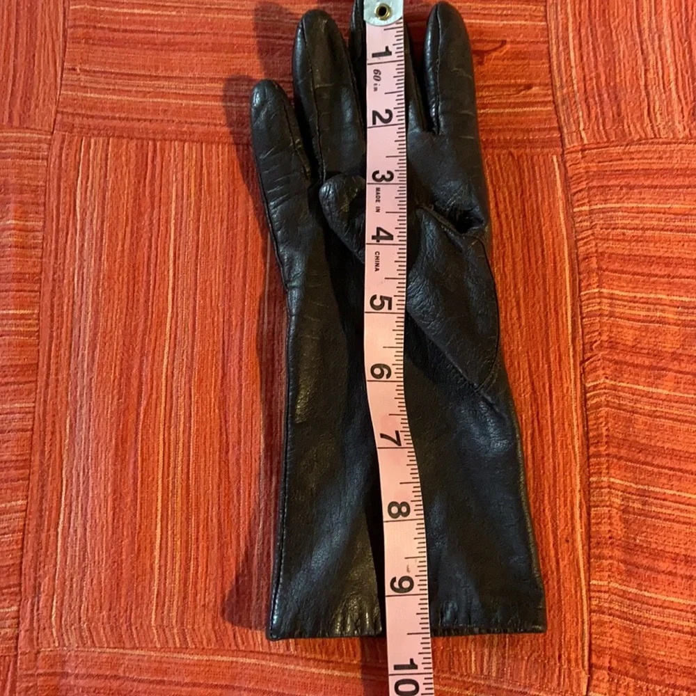 Chocolate Brown Genuine Leather Gloves Sz S